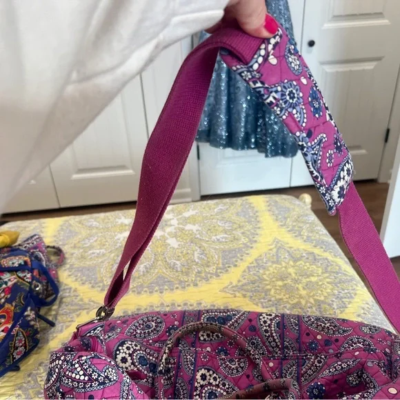 Vera Bradley Vibrant Purple Pink and Blue Paisley Weekender Tote-retired print - Picture 6 of 6
